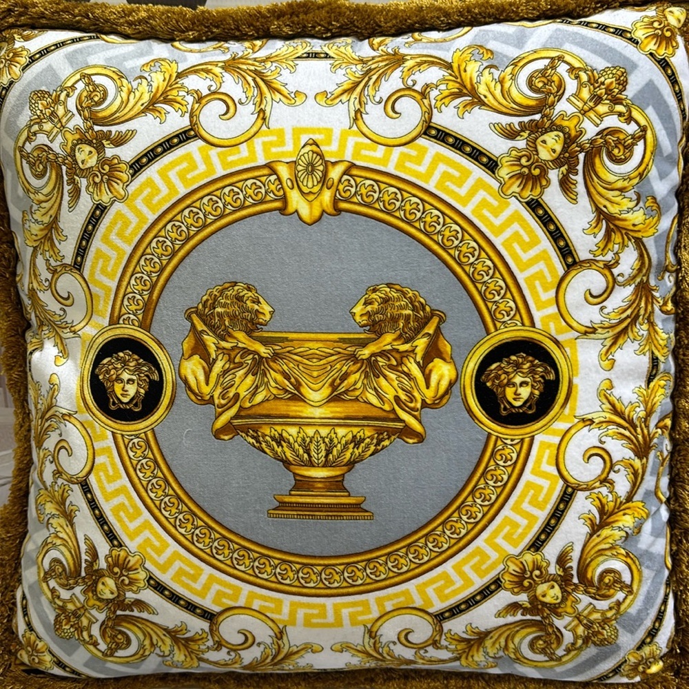Versace Le Vase Baroque Silk Decorative Pillow, 18" x 18". Baroque Pillow